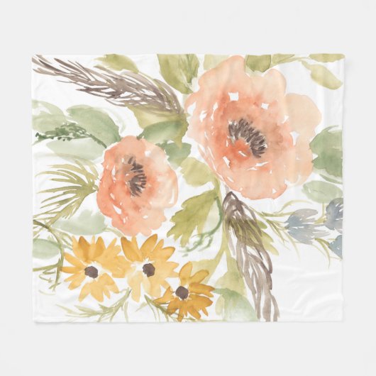 Late Summer Flowers I Fleece Deken (Voorkant (Horizontaal))