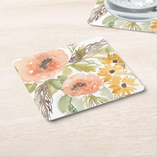 Late Summer Flowers I Kartonnen Onderzetters (Schuin)