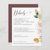 Late Summer Sinaasappel Palet BRUILOFT Details Informatiekaartje (Voorkant / Achterkant)