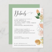 Late Summer Sinaasappel Palet BRUILOFT Details Informatiekaartje (Voorkant / Achterkant)