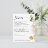 Late Summer Sinaasappel Palet BRUILOFT Details Informatiekaartje (Staand voorkant)