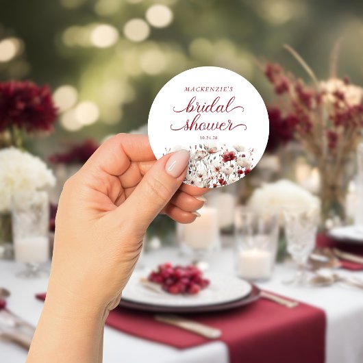 Late Summer Wilde Bloem Boho Bruidsfeest Ronde Sticker