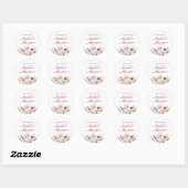 Late Summer Wildflower Boho Bruiloftsfeest Ronde Sticker (Vel)