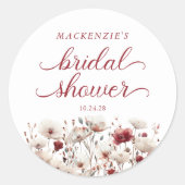 Late Summer Wildflower Boho Vrijgezellenfeest Ronde Sticker (Voorkant)