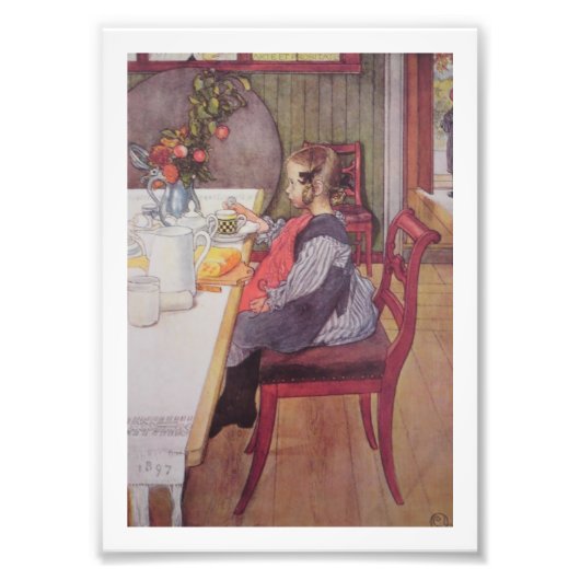 Late uitbreidingskaart bij ontbijt foto afdruk (Voorkant)