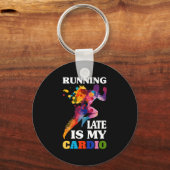 Late uitvoering is mijn cardio Fitness-training Sleutelhanger (Voorkant)
