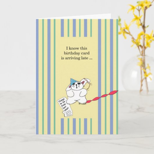 Late Verjaardag Kaart (Gele Bloem)