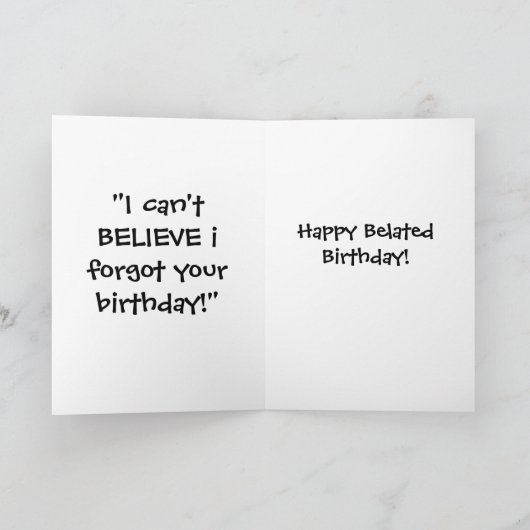 Late Verjaardag Kaart (Binnen)