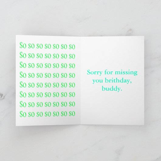 Late Verjaardag Kaart (Binnen)