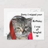 Late verjaardag kitten briefkaart (Voorkant / Achterkant)