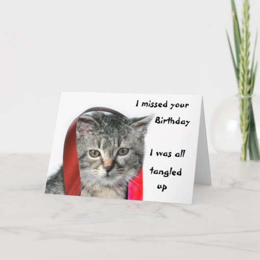 Late verjaardag kitten kaart (Voorkant)