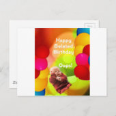 Late verjaardag met ballons briefkaart (Voorkant / Achterkant)