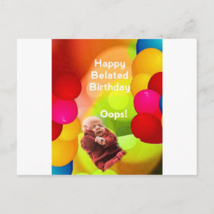 Late verjaardag met ballons briefkaart