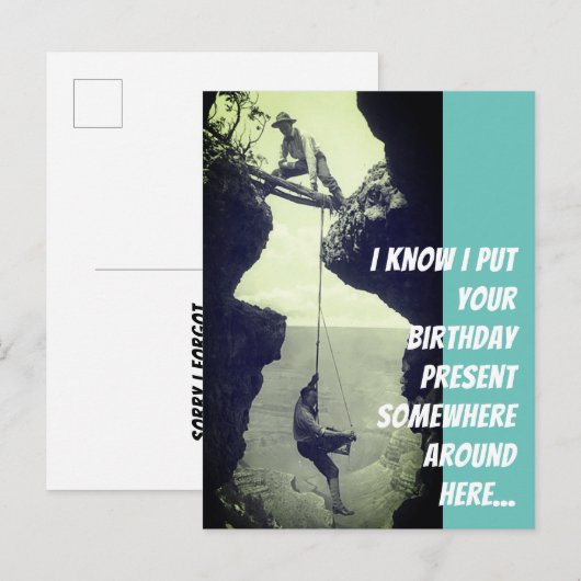 Late verjaardagskaart briefkaart (Voorkant / Achterkant)