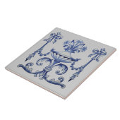 Late Victoriaans Blue Neoclassical c. 1900-ontwerp Tegeltje (Zijkant)