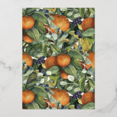 Late zomer Citrus Floral | Botanische bruiloft Folie Uitnodiging (Achterkant)