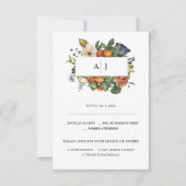 Late zomer Citrus Floral | Botanische bruiloft RSV Aankondiging (Voorkant)