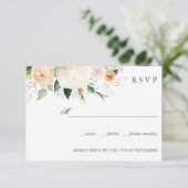 Late zomer Oranje botanische WEDDING RSVP (Staand voorkant)
