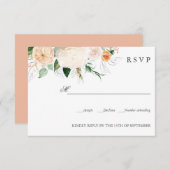 Late zomer Oranje botanische WEDDING RSVP (Voorkant / Achterkant)