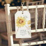 Late zomer Zonnebloem bruiloft gunst Cadeaulabel<br><div class="desc">Rustieke Zonnebloem en boho loof bruiloft gunst cadeau labels.</div>