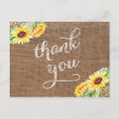 Late zomer zonnebloemen dank u Burlap Briefkaart (Voorkant)