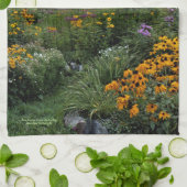 Late zomerzon in de tuinen theedoek (Gevouwen)