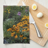 Late zomerzon in de tuinen theedoek (Quarter Fold)