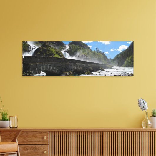 Latefossen waterval in Noorwegen canvas (Insitu (Woonkamer))