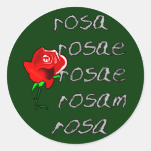 Latein Roos Deklination latin roos declension Ronde Sticker