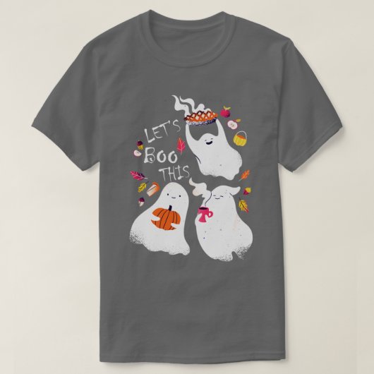 Laten Boo Deze Schattigee Herfst herfst Halloween  T-shirt (Design voorkant)