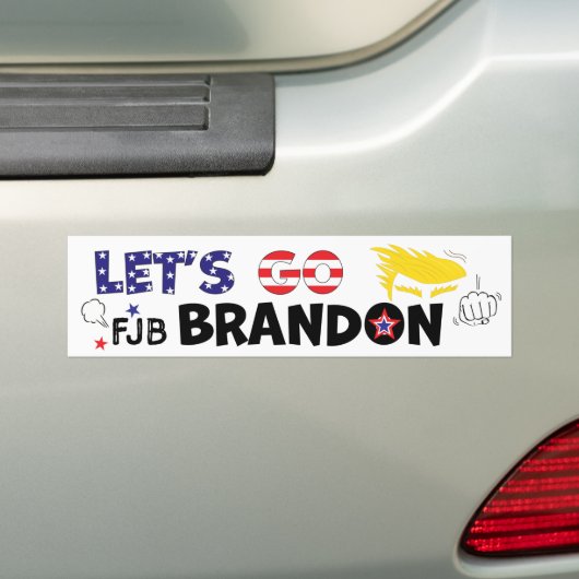LATEN BRANDON GAAN MET TRUMP BUMPERSTICKER (Op auto)