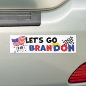 LATEN BRANDON GAAN MET Trump Hair Bumpersticker (Op auto)