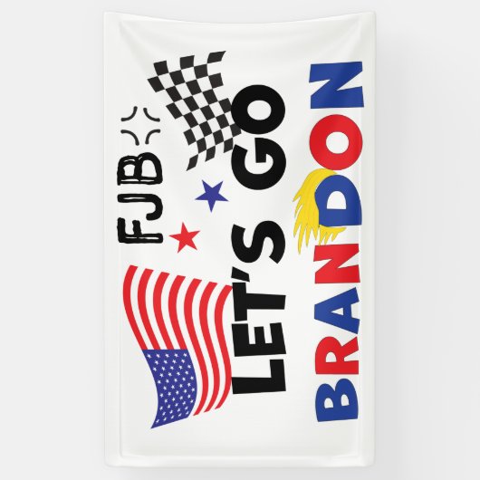 LATEN BRANDON GAAN MET TRUMP Hair Spandoek (Verticaal)