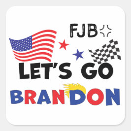 LATEN BRANDON GAAN MET TRUMP Hair Vierkante Sticker