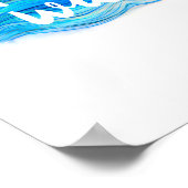 laten de golven blauwe en witte waterverf citeren poster (Hoek)