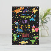 LATEN DE ROAR Colorful en Cute Dinosaur Birthday Kaart (Staand voorkant)