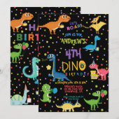 LATEN DE ROAR Colorful en Cute Dinosaur Birthday Kaart (Voorkant / Achterkant)