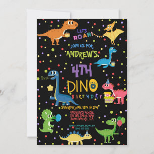 LATEN DE ROAR Colorful en Cute Dinosaur Birthday Kaart