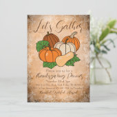 Laten de Uitnodiging, Thanksgiving Editable verzam Kaart (Staand voorkant)