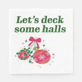 Laten dek een aantal zalen rood groen kerstfeest servet