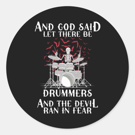 laten er drummers zijn ronde sticker (Voorkant)