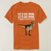 Laten eten mam komma redt levens grappige interpun t-shirt (Design voorkant)