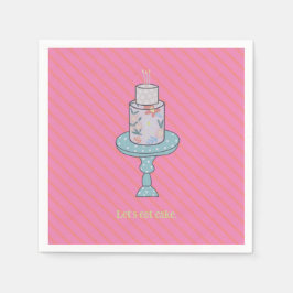 Laten eten taart Schattigee partij Servet