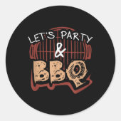 Laten feest en BBQ barbecue ribben Ronde Sticker (Voorkant)