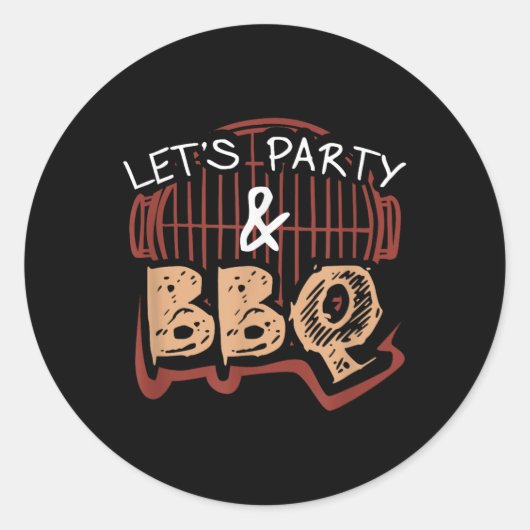Laten feest en BBQ barbecue ribben Ronde Sticker (Voorkant)