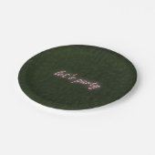 Laten Feest Neon Roze Kunstgras Papieren Bordje (Gekanteld)