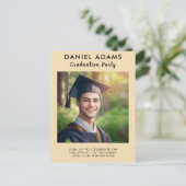 Laten feesten | Eenvoudige Script Afstudeerder Par Briefkaart (Staand voorkant)