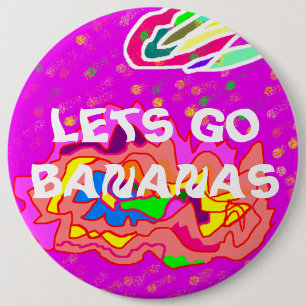 Laten gaan bananen partij leuke boodschap logo ronde button 6,0 cm