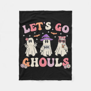 Laten gaan Ghouls Retro Halloween Ghost Vrouwen Pe Fleece Deken
