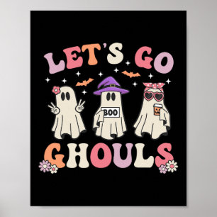 Laten gaan Ghouls Retro Halloween Ghost Vrouwen Pe Poster